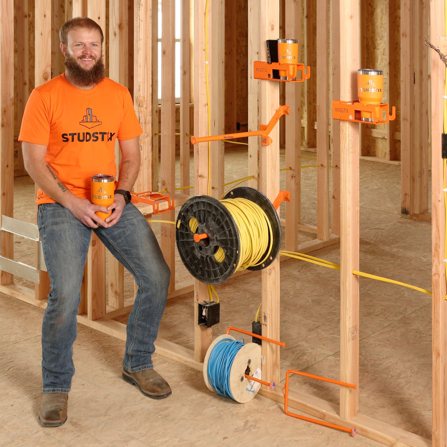 STUDSTIX Safety Orange Short sleeve t-shirt