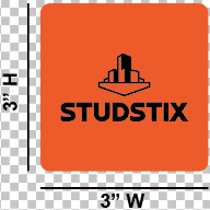 3" x 3" Studstix Sticker